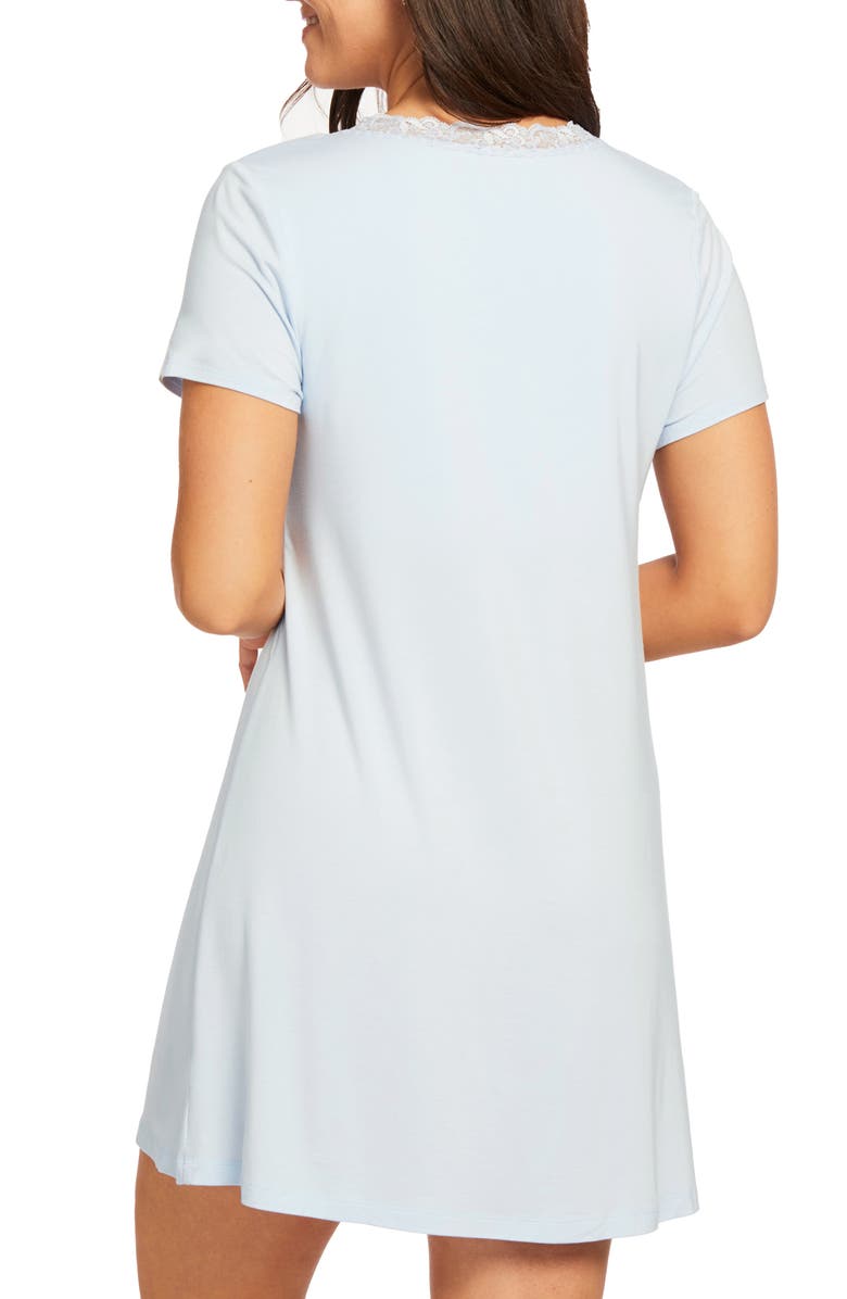 Fleur't Shelf Bra Short Sleeve Nightshirt, Alternate, color, 