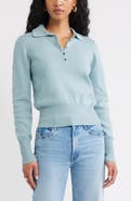 Open Edit Long Sleeve Polo Sweater