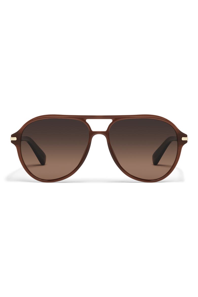 Day One 59mm Polarized Gradient Aviator Sunglasses, Main, color, DARK BROWN/ DARK FAWN POL