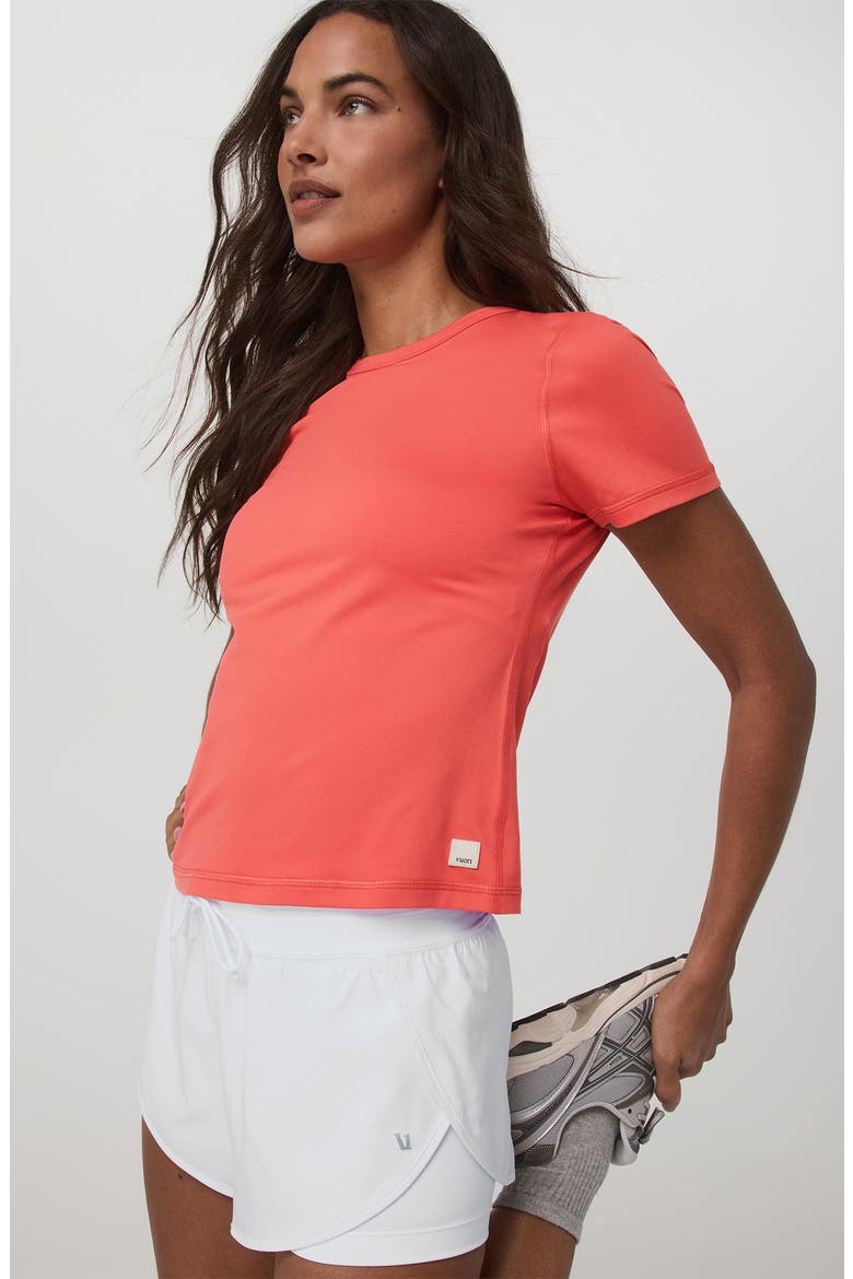 Lux Performance T-Shirt, Alternate, color, BRIGHT CORAL
