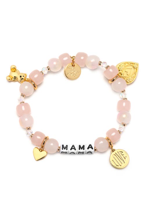Little Words Project Mama Beaded Stretch Bracelet In Pink