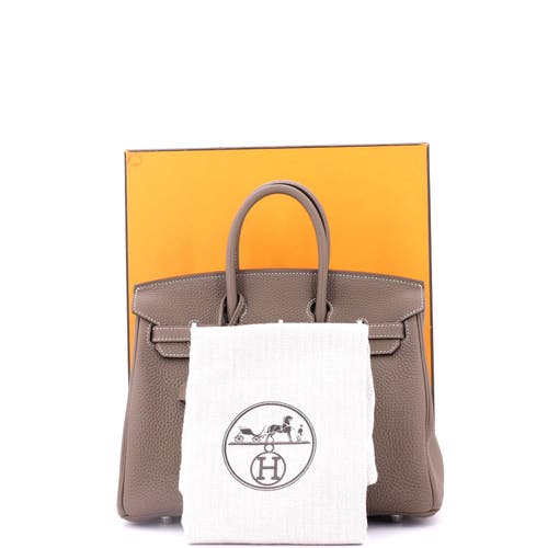 Pre-owned Hermes Hermes Birkin Handbag Grey Togo With Palladium Hardware 25 In Brown