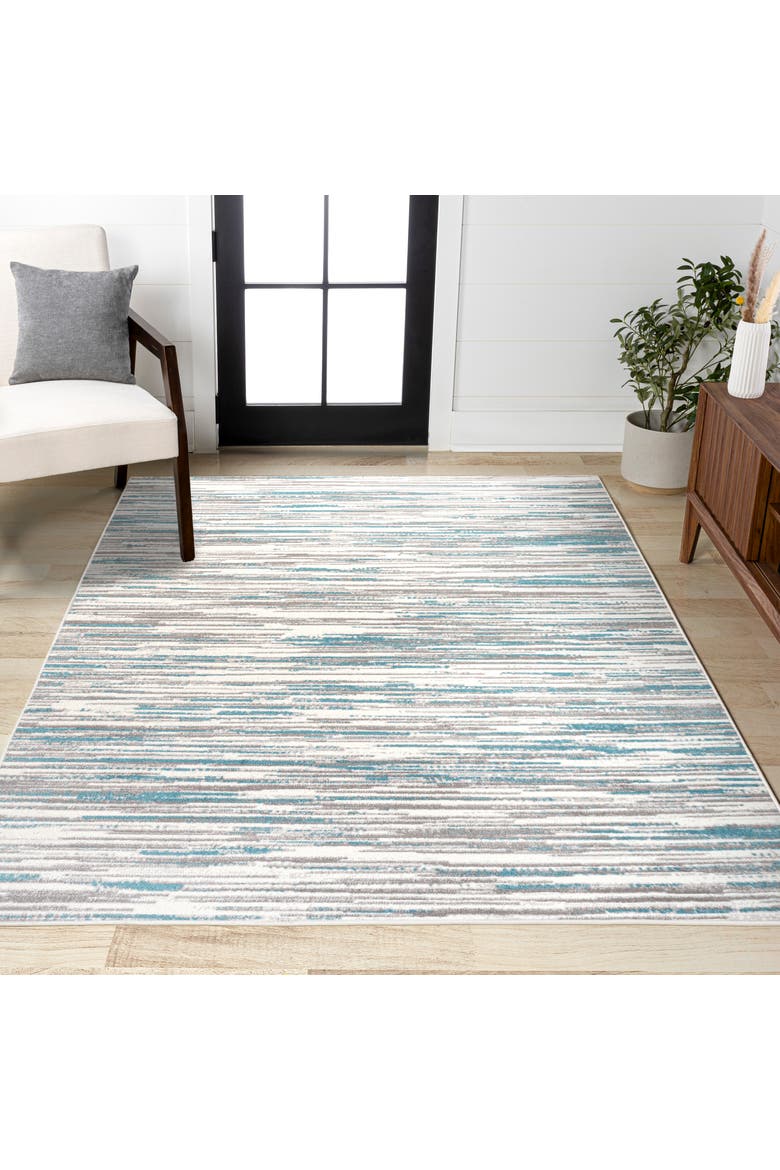 Speer Abstract Linear Stripe Area Rug, Alternate, color, Gray/Blue