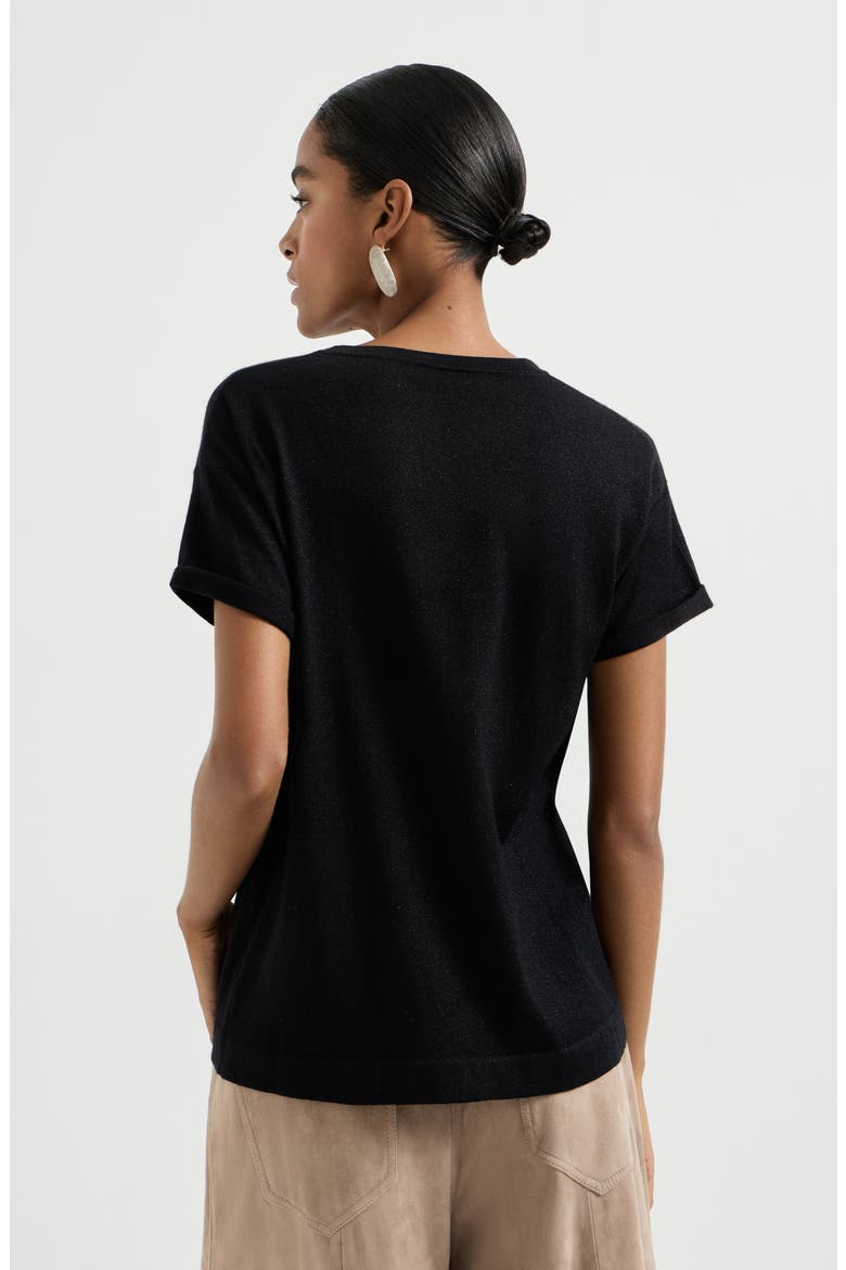 Cashmere and silk lightweight sweater, Alternate, color, Black