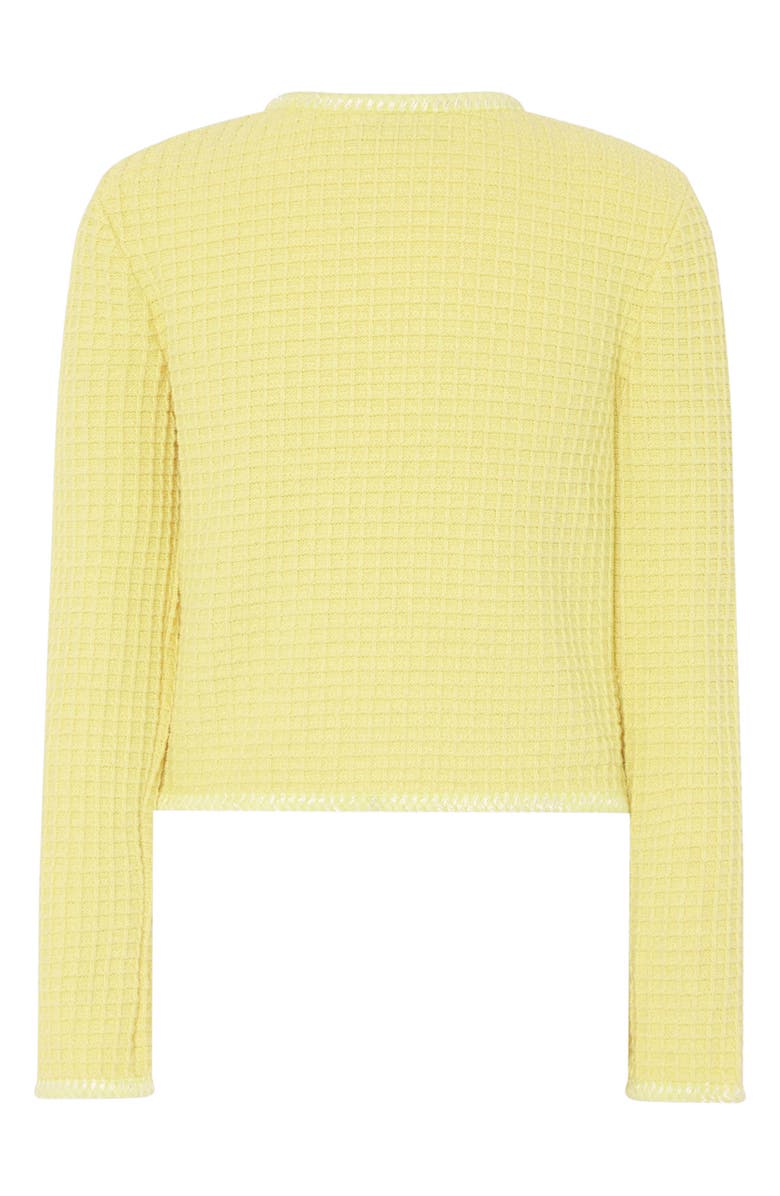 Milly Sade Textured Cardigan, Alternate, color, Lt Yellow