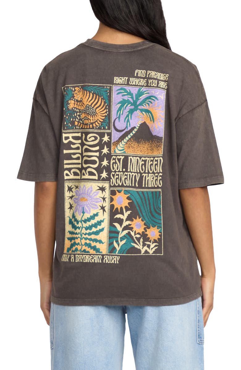 Billabong Daydream Away Cotton Graphic T-Shirt, Alternate, color, Off White / Brown