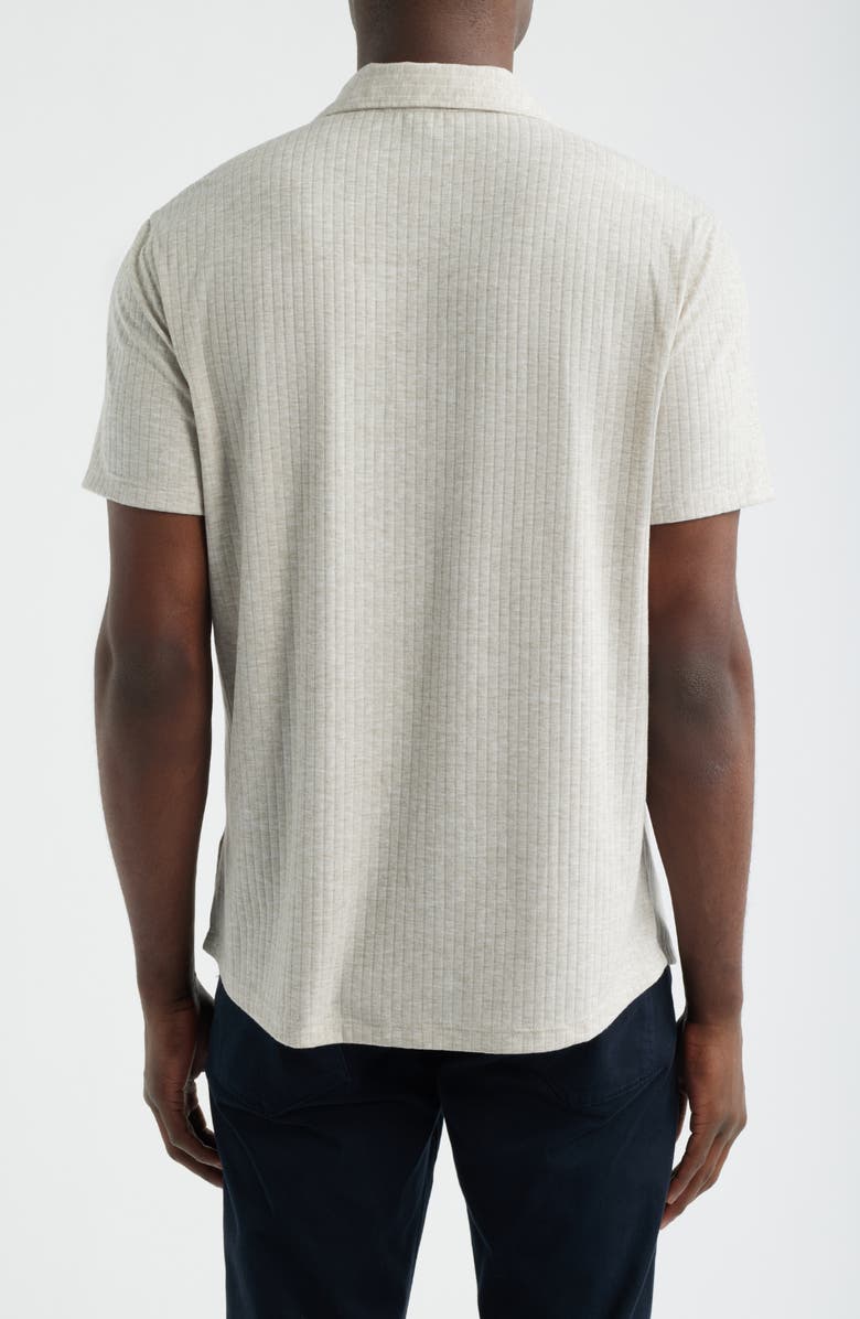 Robert Barakett Anton Knit Button-Up Polo, Alternate, color, Moonstone