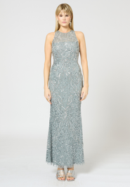 BEAUUT Embellished Sequin Beaded Long Maxi Dress
