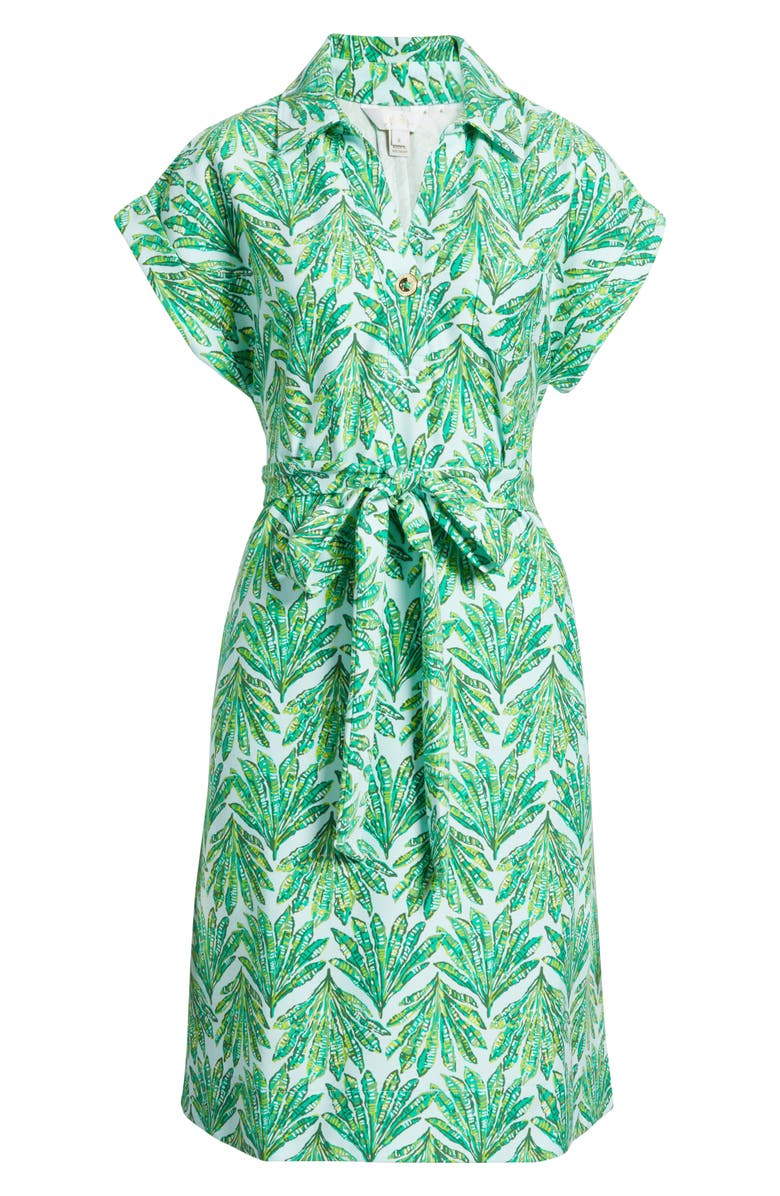 Lilly Pulitzer<sup>®</sup> Emersyn Stretch Cotton Blend Belted Shirtdress, Alternate, color, Green Cross Grain Shady Babe