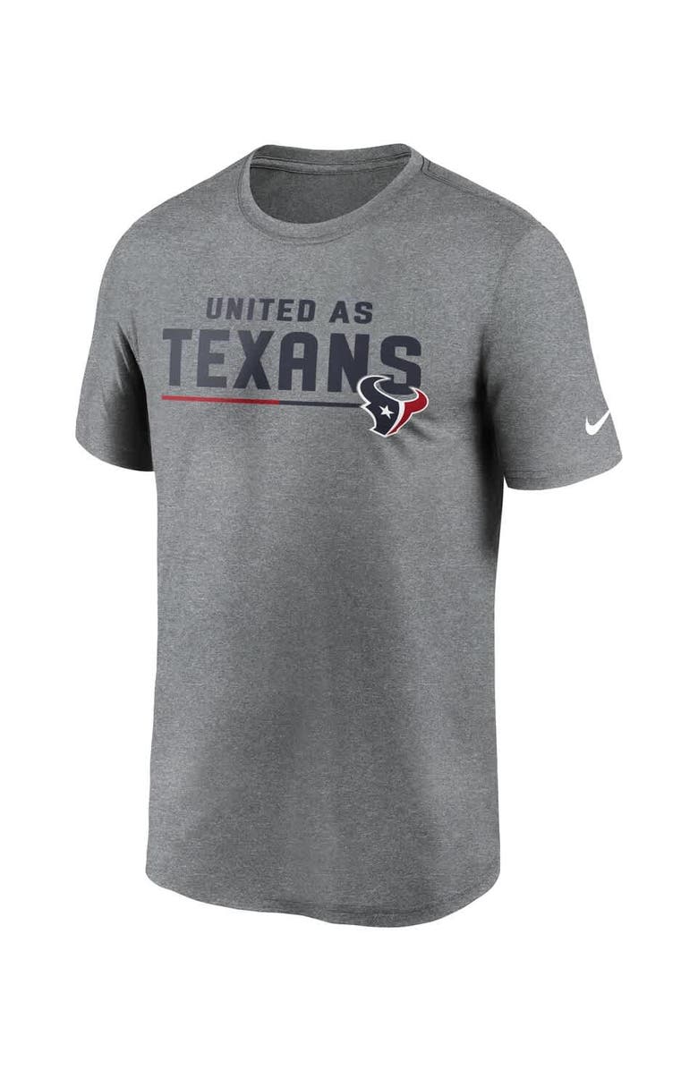 Nike Men's Nike  Heather Gray Houston Texans Legend Team Shoutout Performance T-Shirt, Alternate, color, 
