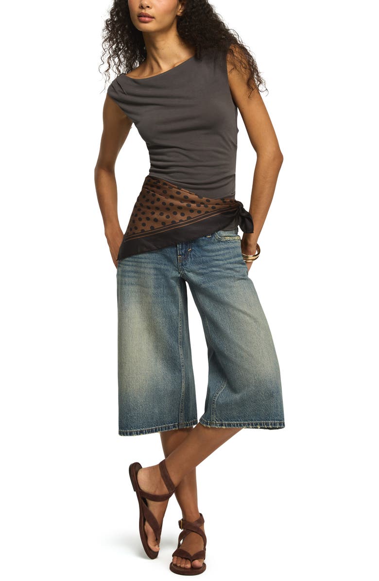 Lucky Brand Sandwash Boatneck Top, Alternate, color, Raven