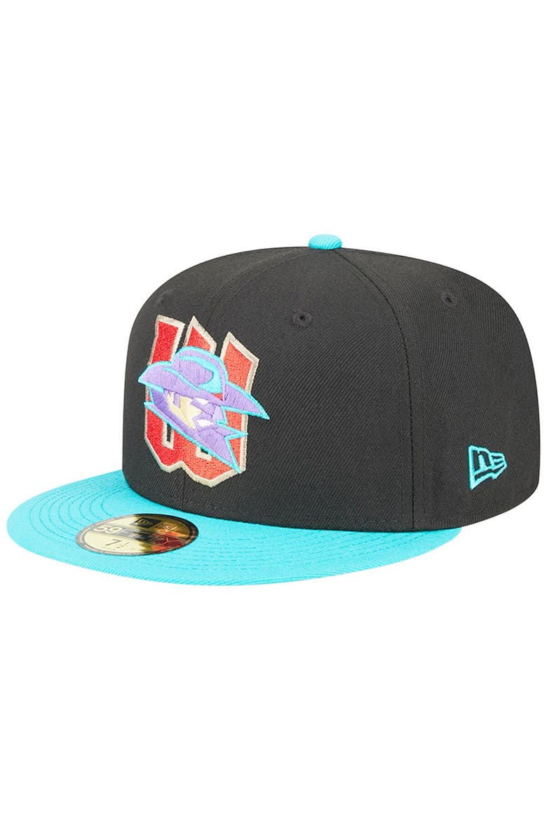 Men's New Era Black Wichita Wind Surge Theme Nights Wrangler  59FIFTY Fitted Hat, Main, color, Black