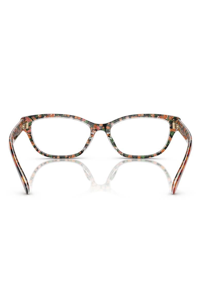 COACH 51mm Pillow Optical Glasses, Alternate, color, Amber / Orange / Demo Lens