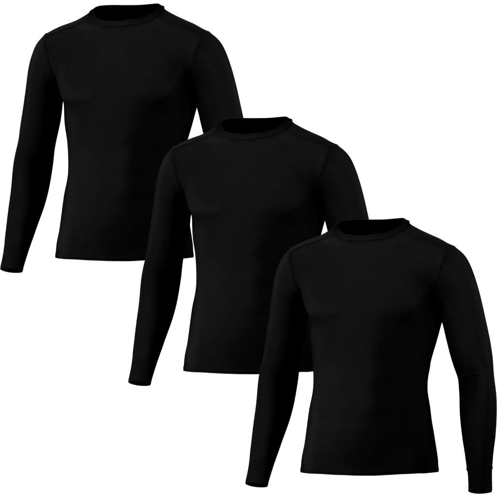 Benben Compression Shirt T-shirt Gym Tops Moisture-wicking Cool Tek 3-pack In Black
