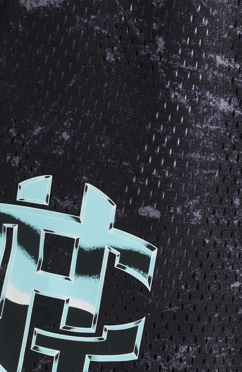 OVERTIME Cold Hearts Iced Mesh Shorts, Alternate, color, Black