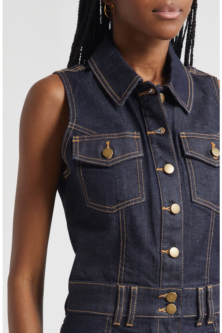Jenna Sleeveless Denim Minidress, Alternate, color, RESIN RINSE