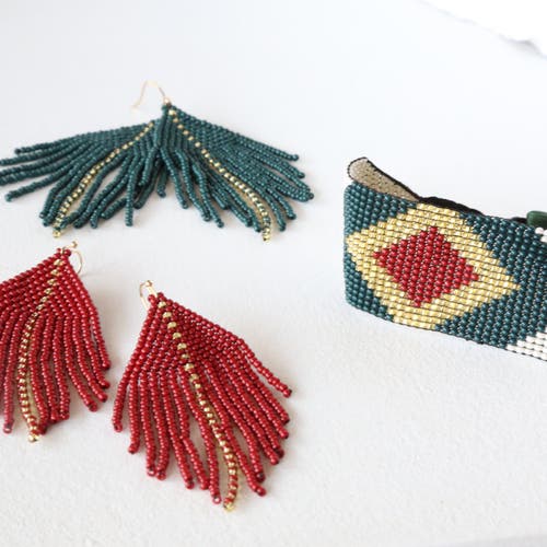 Fosterie Trío Tassel Earring In Pink