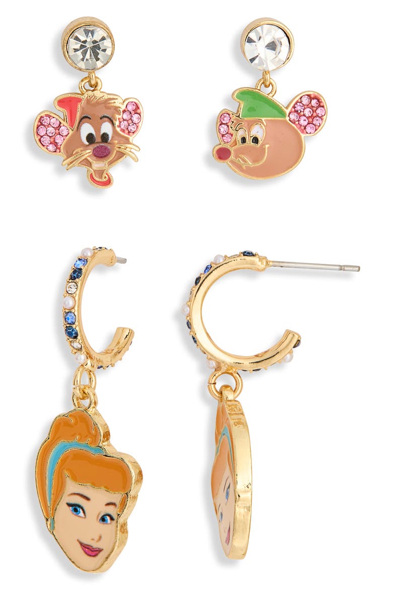 Disney Cinderella and Mice Drop Earrings, Alternate, color, MULTI