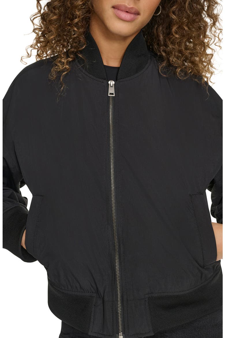 Relaxed Bomber Jacket, Alternate, color, BLACK