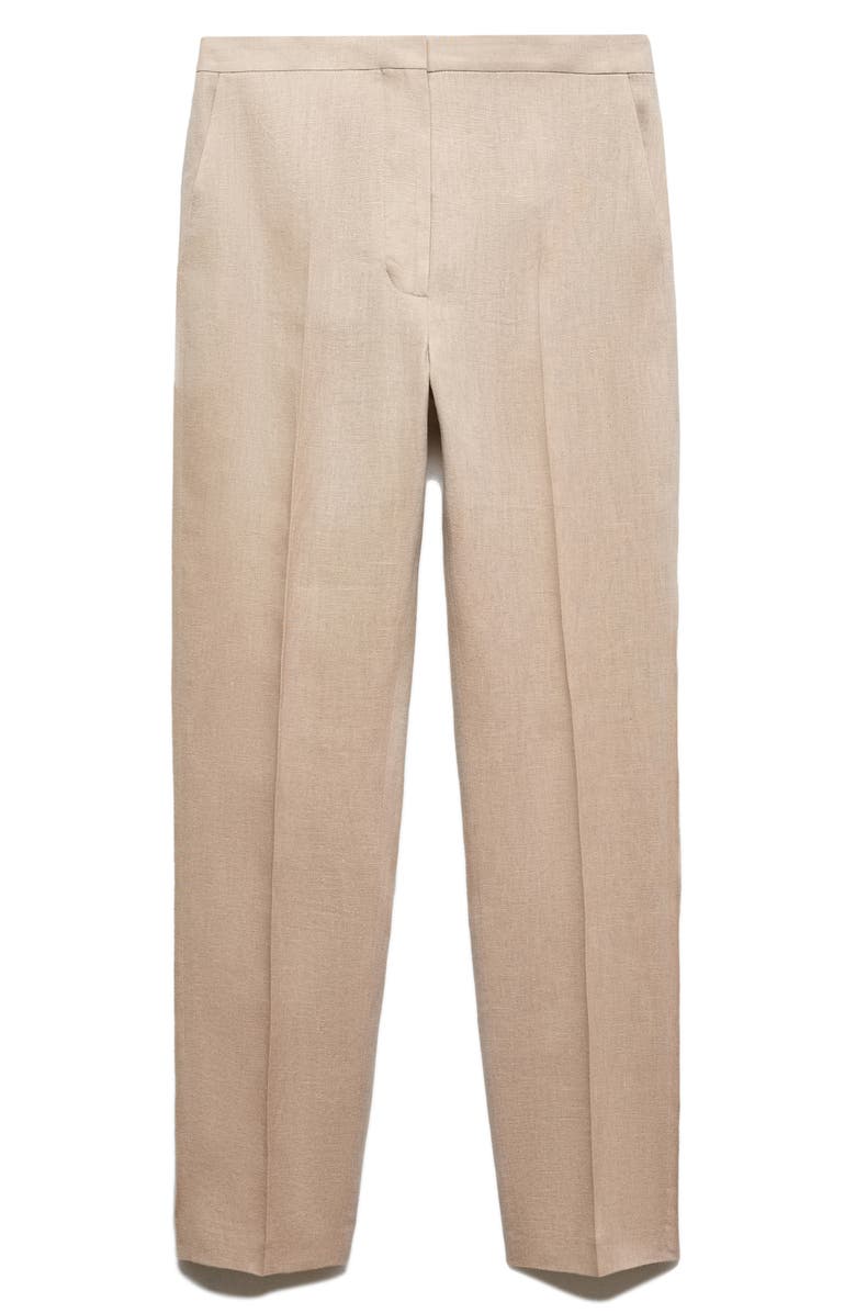 MANGO Straight Leg Linen Pants, Alternate, color, 
