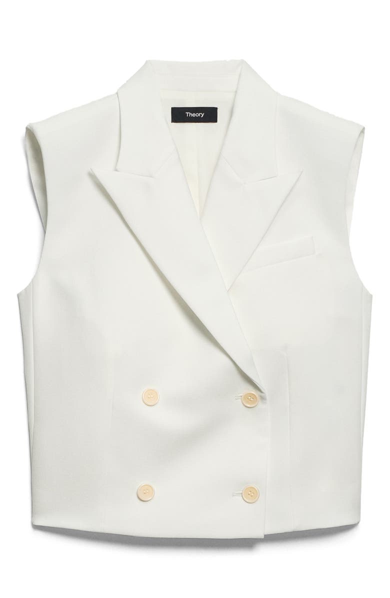 Theory Double Breasted Crop Vest, Alternate, color, Ivory