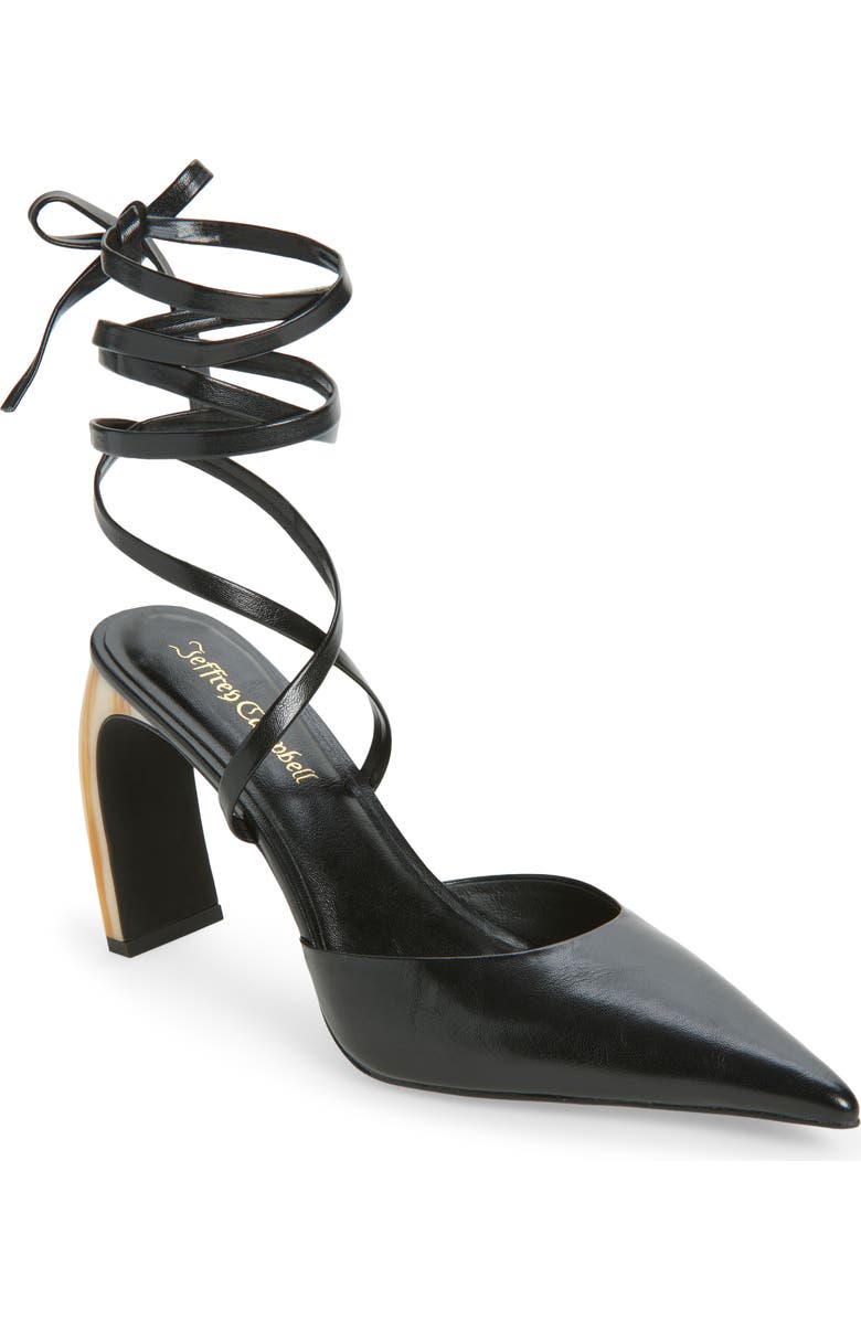 Jeffrey Campbell Accural Ankle Wrap Pointed Toe Pump, Main, color, Black