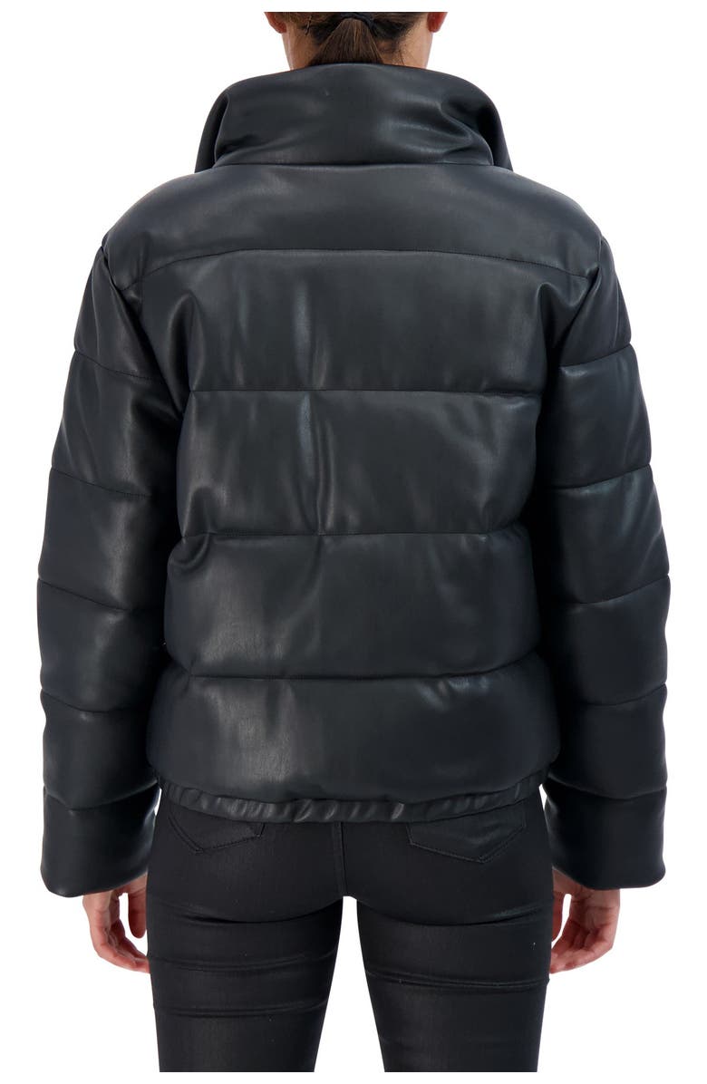 Sebby Faux Leather Puffer Jacket, Alternate, color, 