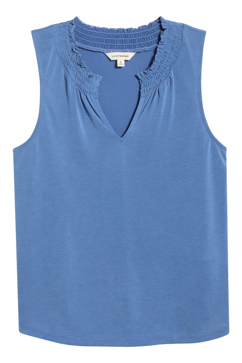 Sandwash Smock Detail Knit Top, Main, color, TRUE NAVY