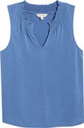 Lucky Brand Sandwash Smock Detail Knit Top