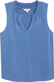 Lucky Brand Sandwash Smock Detail Knit Top