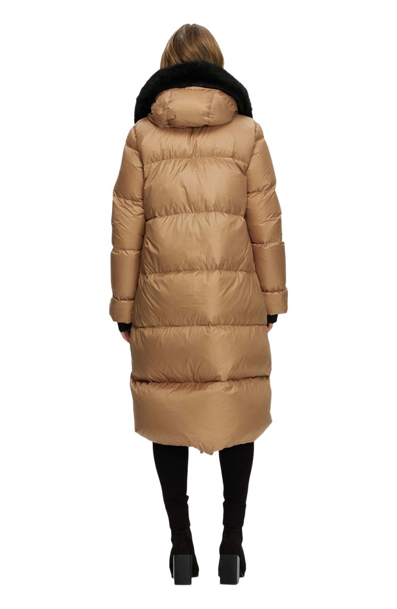 GORSKI Apres-Ski Long Jacket With Detachable Toscana Trim, Alternate, color, Camel/Black