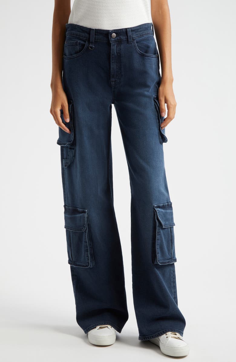 Emporio Armani Straight Leg Cargo Jeans, Main, color, 