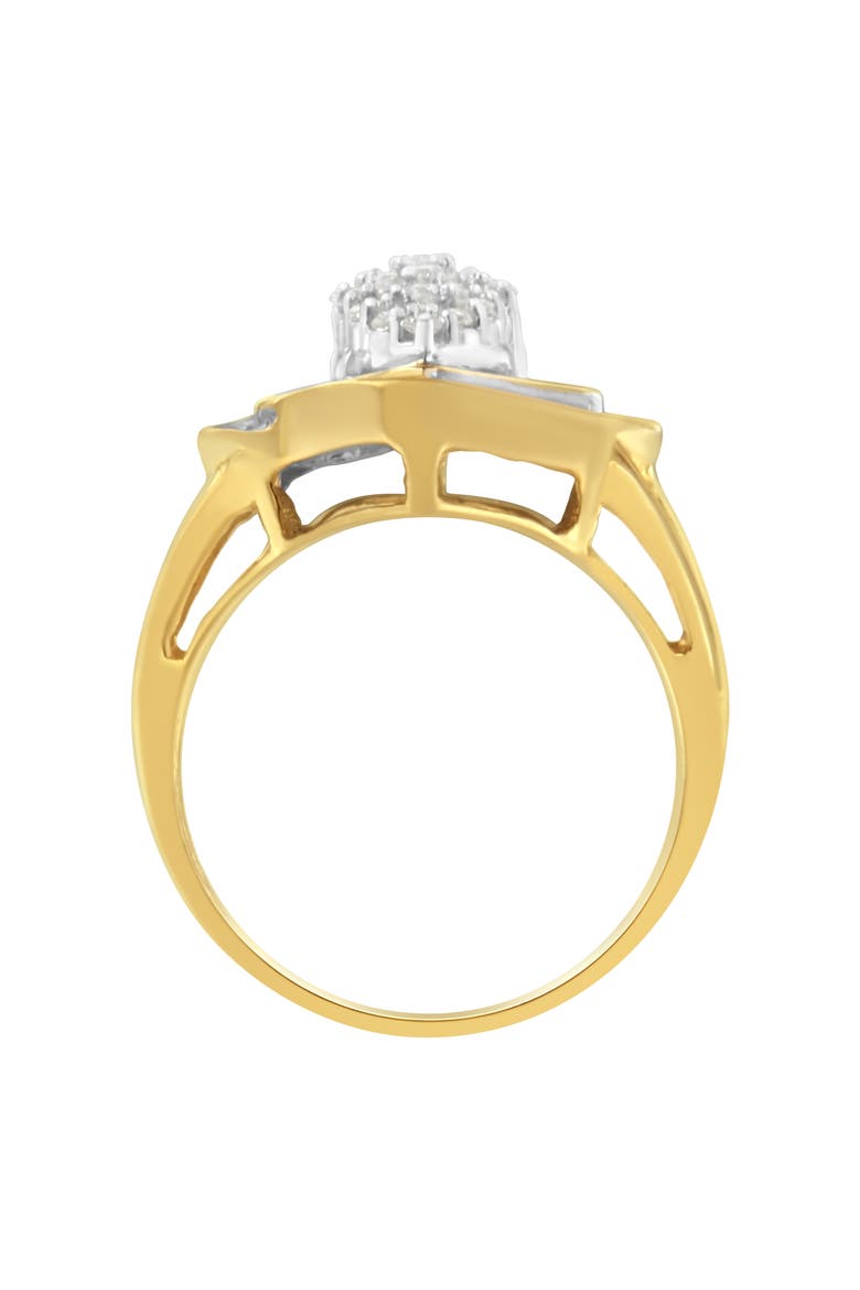 10K Yellow Gold 3/4 Cttw Diamond Cluster Ring, Alternate, color, Yellow Gold