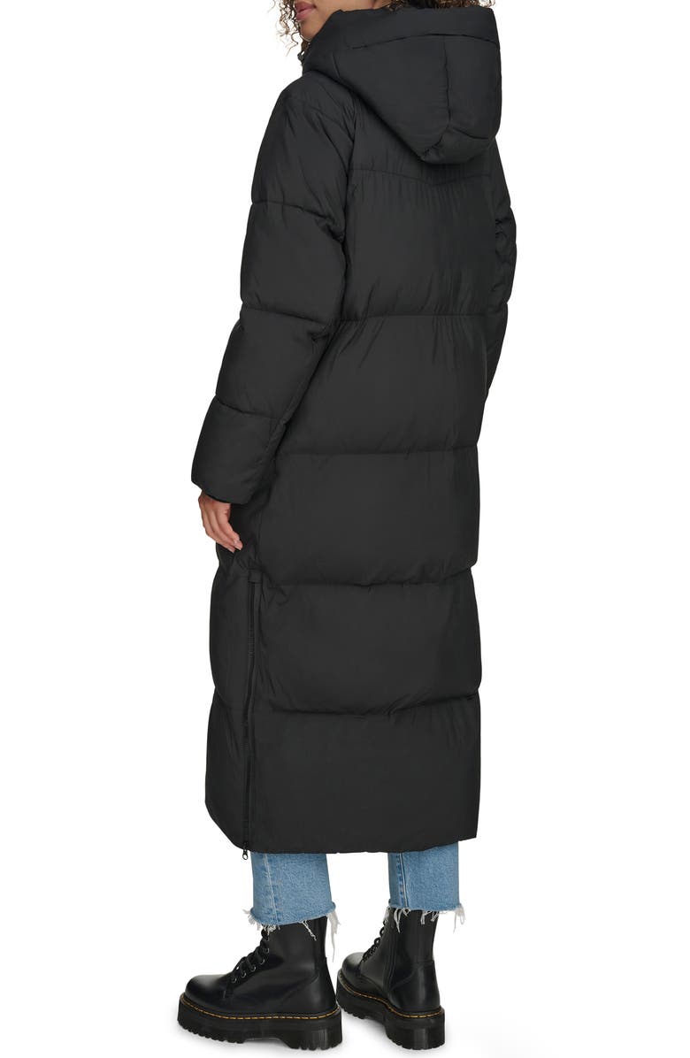 Levi's Water Resistant Side Zip Maxi Puffer Coat, Alternate, color, Black