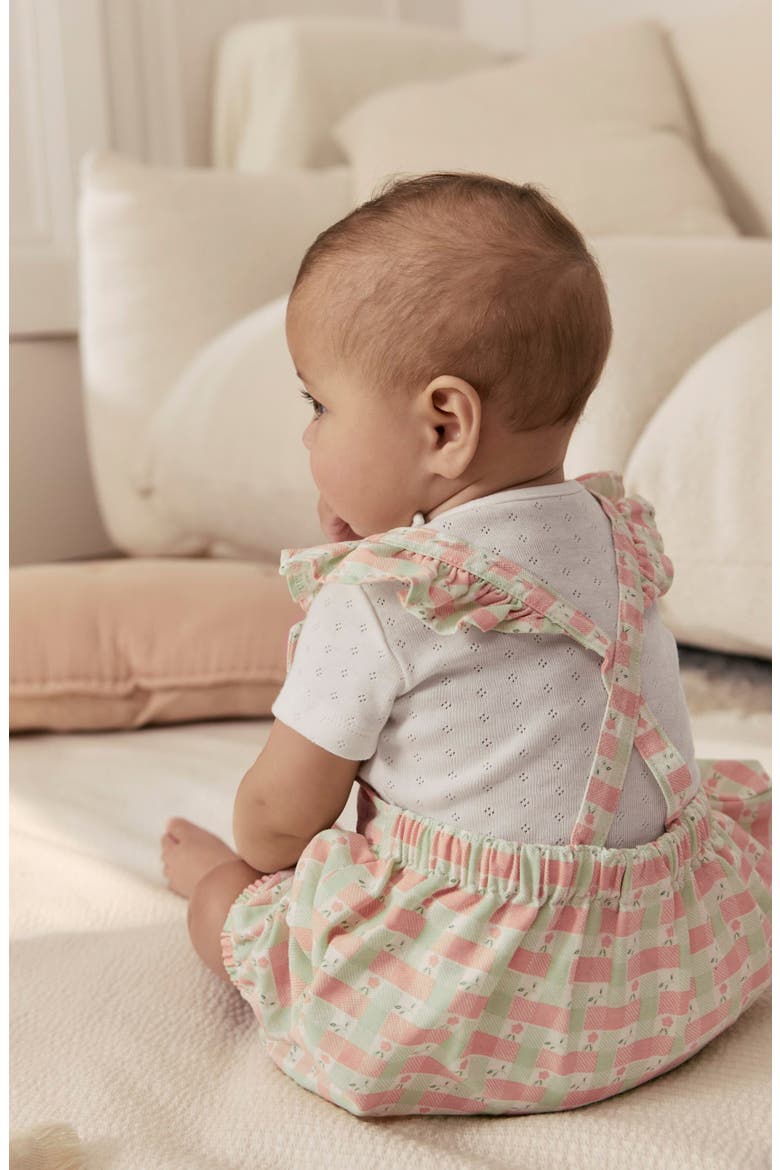 Pastel Gingham Frill Romper & Bodysuit Set, Alternate, color, PINK
