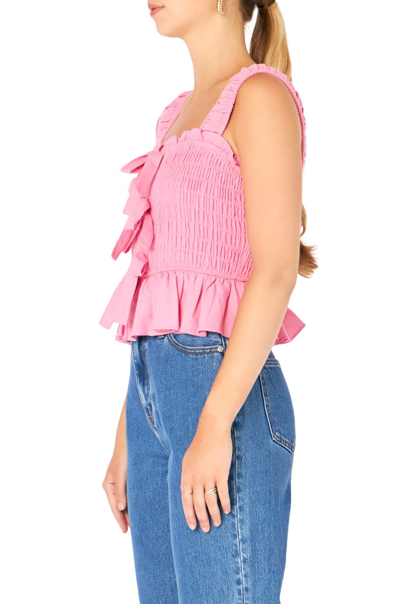 Endless Rose Bow Smocked Top, Alternate, color, Pink