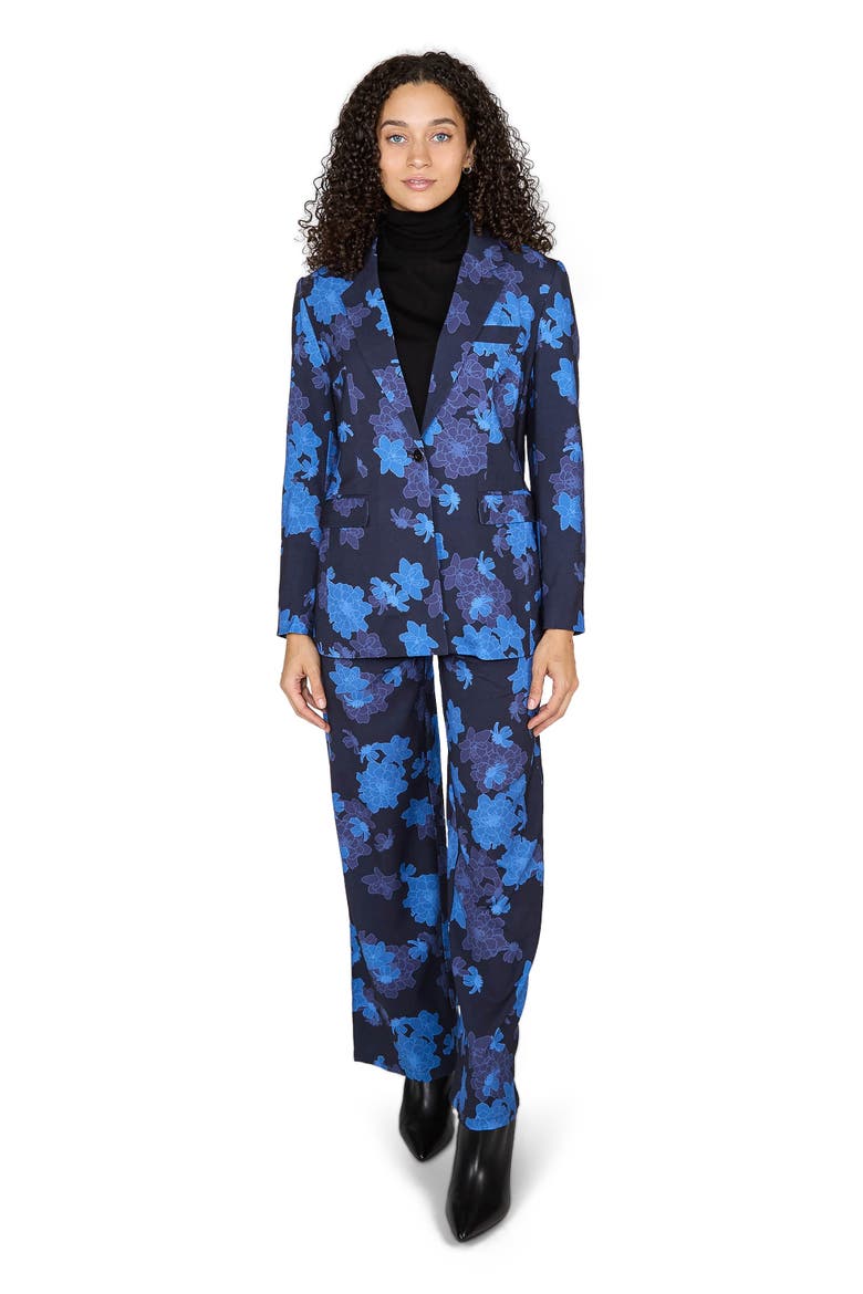 Julia Stretch Wool Tailored Blazer, Alternate, color, Softbloom Navy