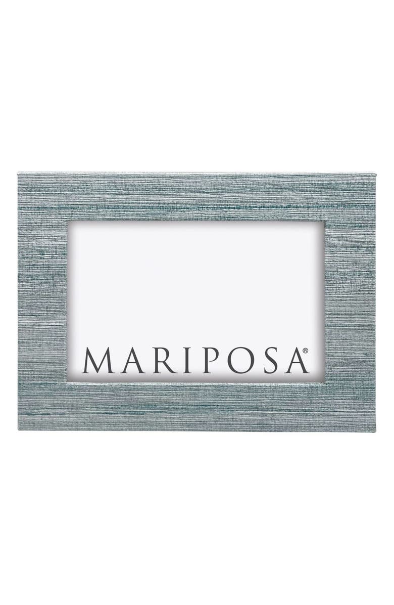 Mariposa Capri Faux Grasscloth 4 x 6-Inch Picture Frame, Alternate, color, Aqua