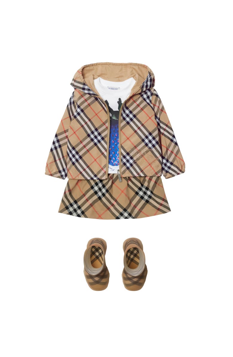 Burberry Check Cotton Skirt, Alternate, color,