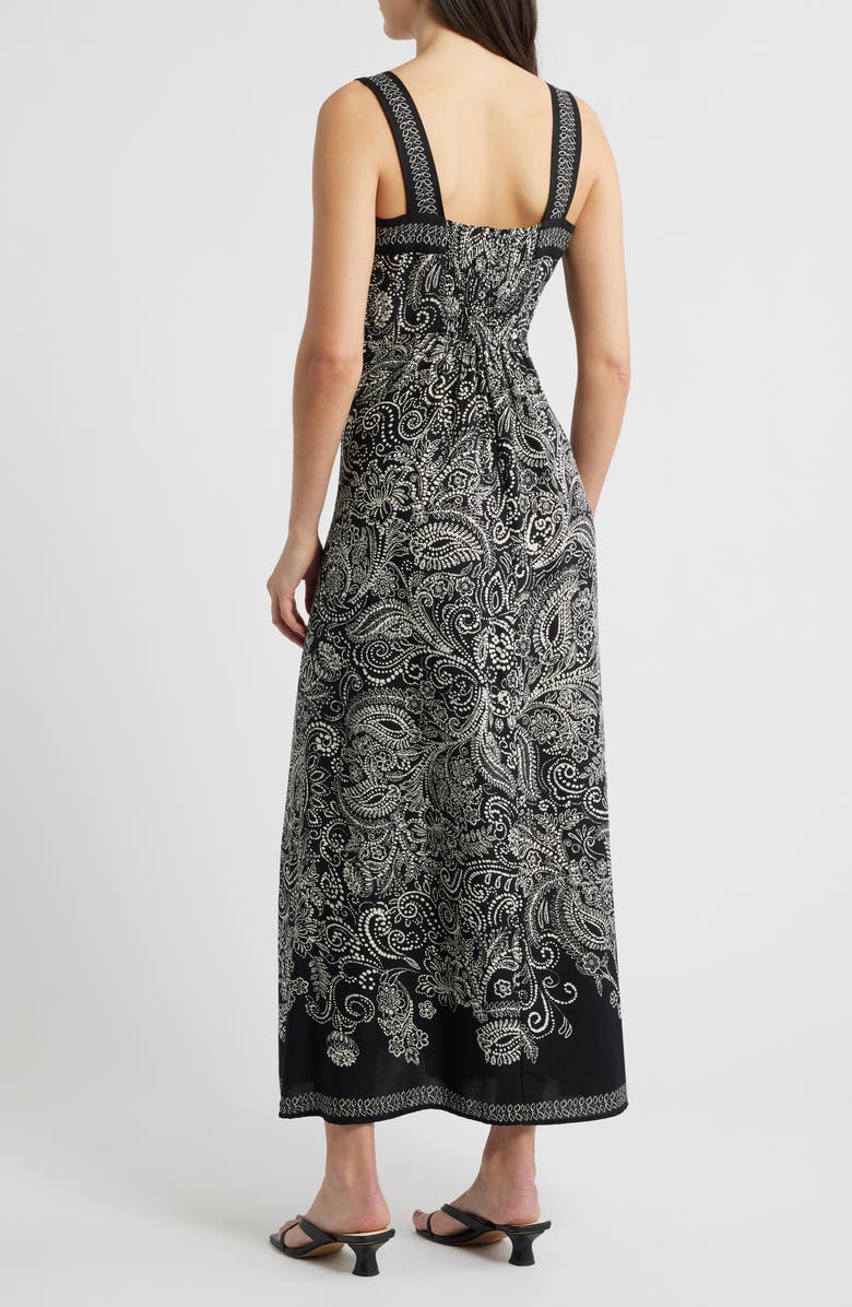 Vince Camuto Paisley Sundress, Alternate, color, Rich Black