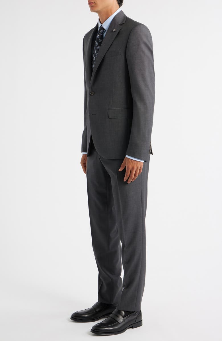 Jack Victor Esprit Charcoal Grey Bird's Eye Super 120s Wool Suit, Alternate, color, Charcoal