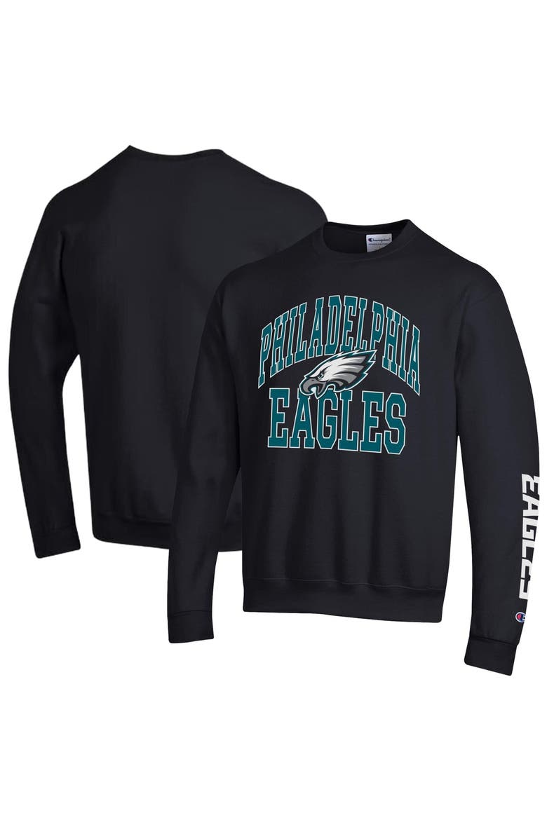 Men's Champion  Black Philadelphia Eagles Powerblend Fleece Sweatshirt, Main, color, Black