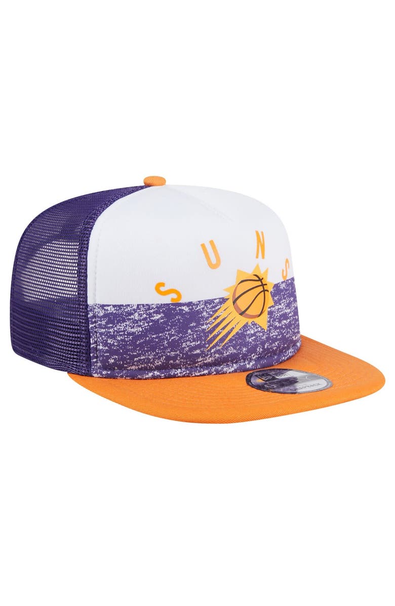 New Era Men's New Era Purple Phoenix Suns Arch A-Frame Trucker 9FIFTY Snapback Hat, Alternate, color, Purple