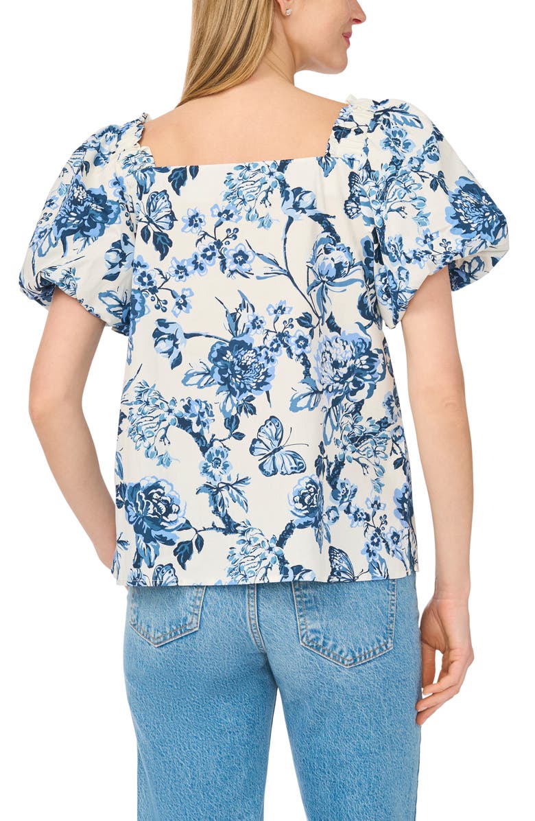 CeCe Puff Sleeve Cotton Top, Alternate, color, Vanilla Ice