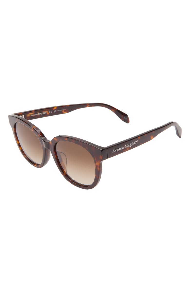 McQueen 54mm Round Sunglasses, Alternate, color, Havana Havana Brown