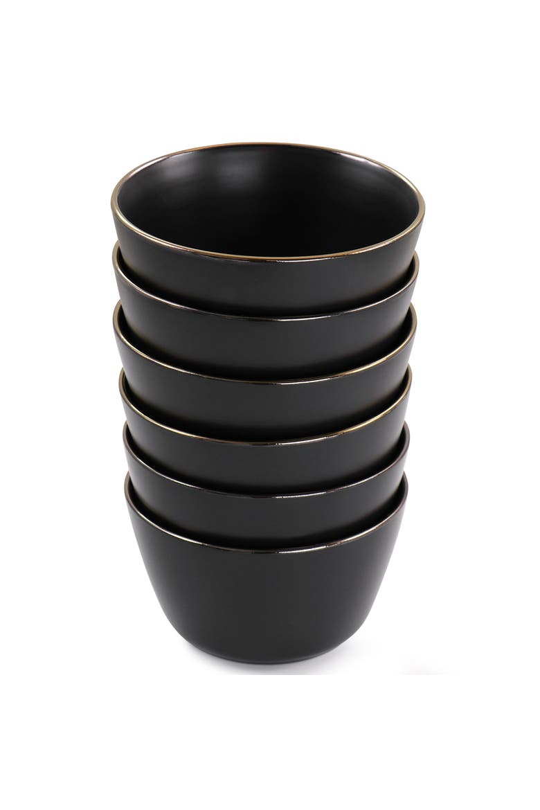 Paul 6 Piece Stoneware Bowl Set, Alternate, color, Black