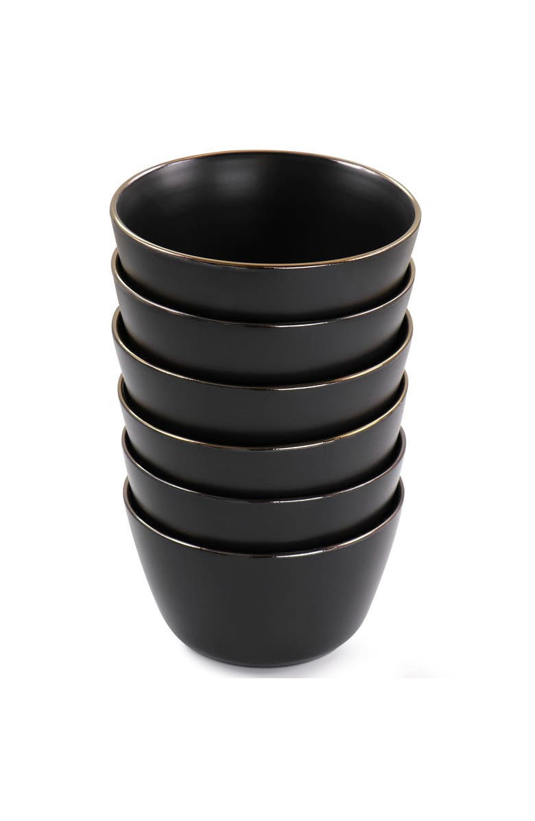Elama Paul 6 Piece Stoneware Bowl Set, Alternate, color, Black
