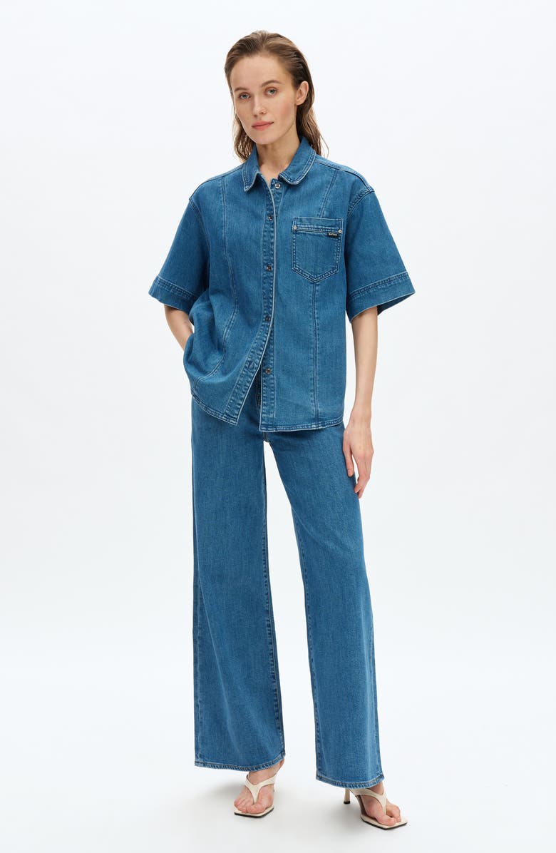 Bayeas Zephyrine Denim Button-Up Shirt, Alternate, color, 
