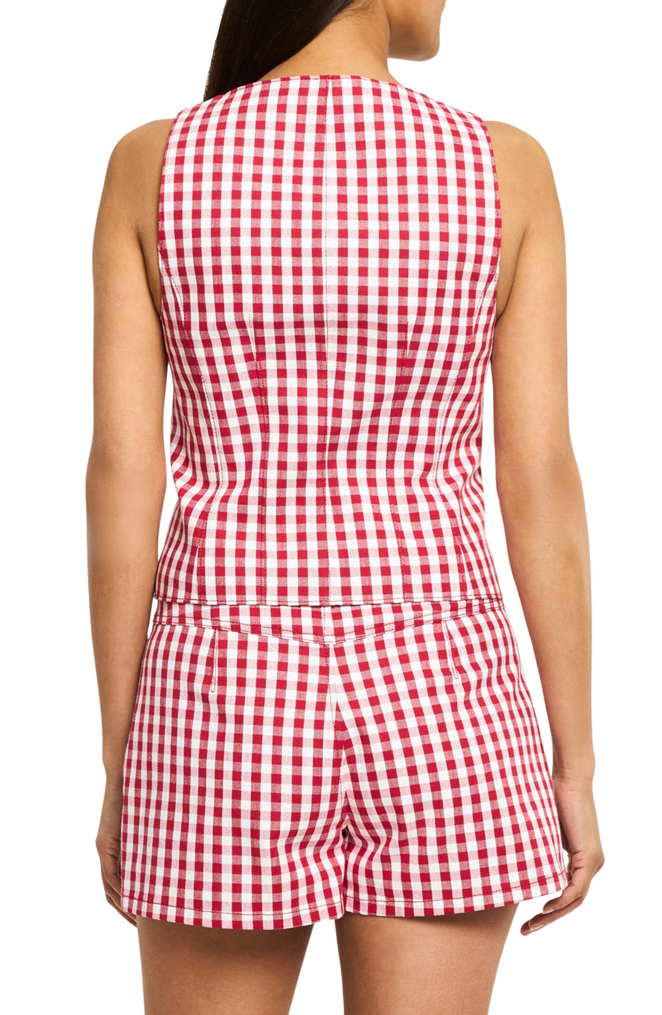 Lovina Mini Gingham Stretch Cotton Top - image 2