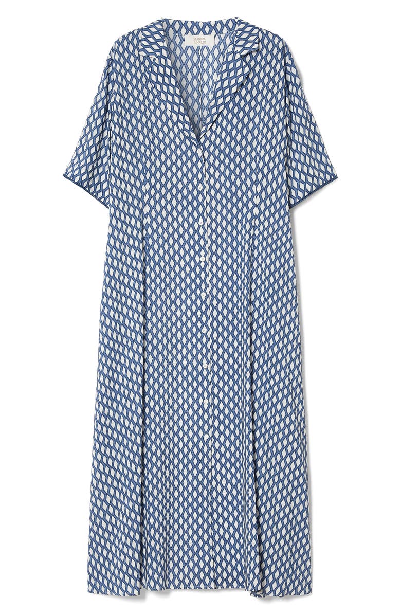 Marina Rinaldi Ranch Geo Print Shirtdress, Alternate, color, White